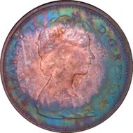 1965 1C Type 2, Sm Beads, Bl 5 MS63RB