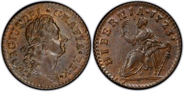 1723 Farth Hibernia, DEI.GRATIA MS65BN