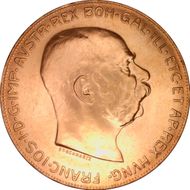 "1915" 100 Cor Restrike KM-2819  Au MS64