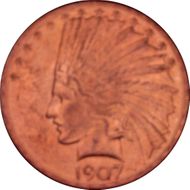 1907 $10 Indian MS62