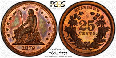 1870 25C J-879 PR65RB
