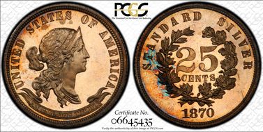 1870 25C J-912 PR66CAM