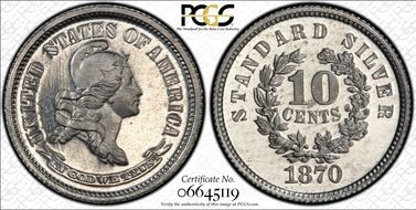 1870 10C J-859 PR66CAM