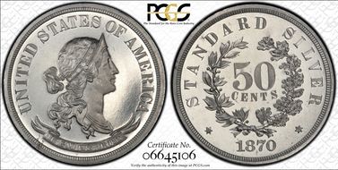 1870 50C J-986 PR66CAM