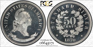 1870 50C J-979 PR65CAM