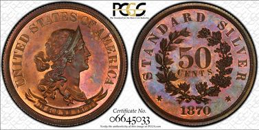 1870 50C J-983 PR65RB