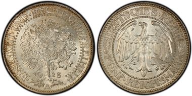 1928-A 5 Mk Oak Tree J-331 MS64