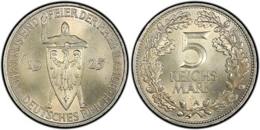 1925-A 5 Mk 1000 Years J-322 MS64