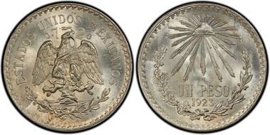 1923-M Peso KM-455  Ag MS67