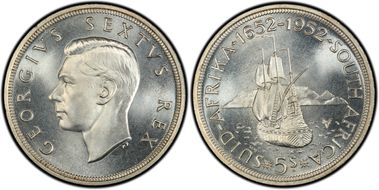 1952 5 Shil 300th Ann Founding of Capetown PL68