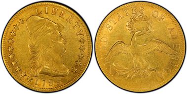 1795 $10 13 Leaves AU53