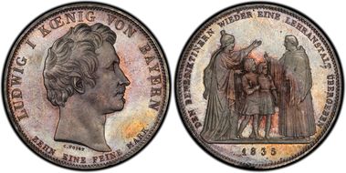 1835 Thaler KM-782 Benedictine Order MS64