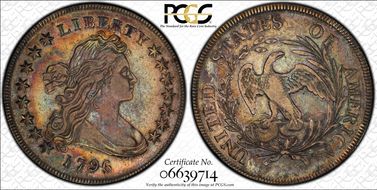 1796 $1 Small Date, Large Letters XF40