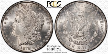 1878 7/8TF $1 VAM 33, Doubled Legs MS63