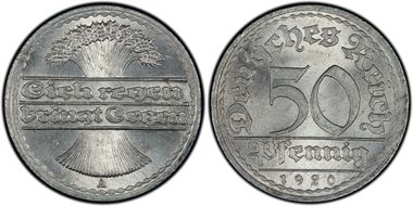 1920-A 50 Pfg J-301 MS65