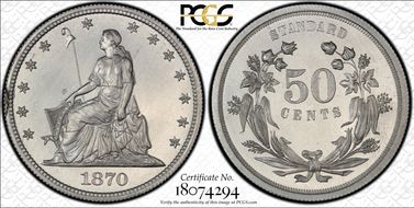 1870 50C J-931 PR65CAM