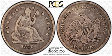 1840-O 25C No Drapery VF20