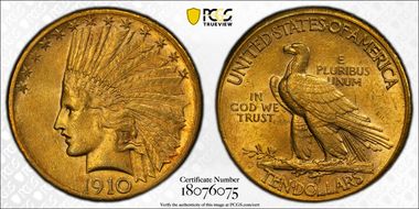 1910-S $10 AU58