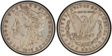 1892-S $1 VAM 2 Doubled Date XF45