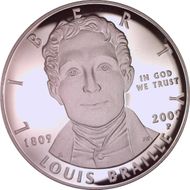 2009-P $1 Louis Braille PR67DCAM