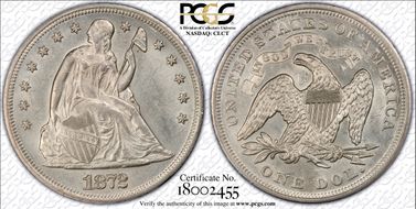 1872 $1 MS62