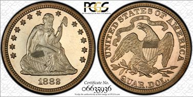 1882 25C PR66+ CAM