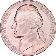 1938-D 5C Jefferson MS67FS