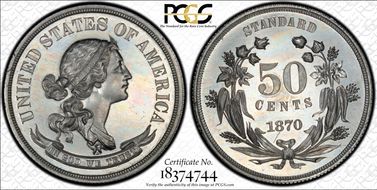 1870 50C J-961 PR64CAM