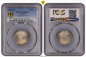1914-C 1 Fr Gad-467 F-217 MS66