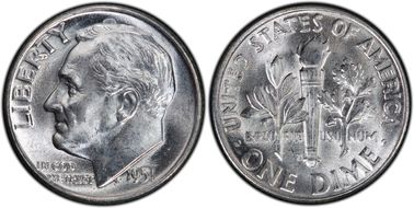 1951-D/D 10C RPM, FS-501 MS66+ FB