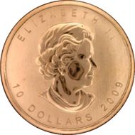 2009 $10 Maple Leaf/Au MS65