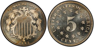 1883 5C Shield PR66+ CAM