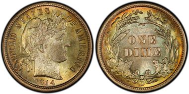 1914-D 10C MS66