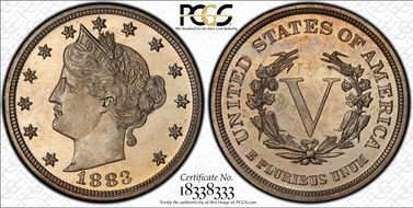1883 5C No CENTS PR66DCAM