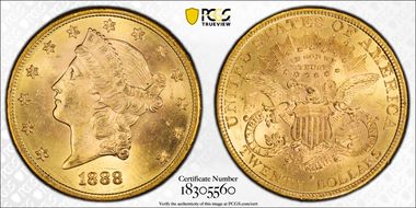 1888-S $20 MS64