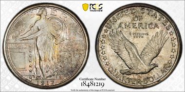 1917-D 25C Type 1 MS67+ FH
