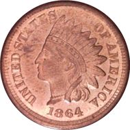 1864 1C Bronze MS62RD