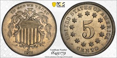 1873 5C Closed 3 AU58+