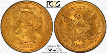 1852 $2.50 MS65