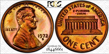 1972-S 1C PR67RB