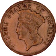 1856 $3 AU53