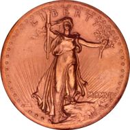 1907 $20 High Relief, Wire Edge MS62