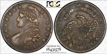 1834 50C O-116 Sm Date, Sm Letters XF45