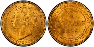 1888 $2 D-3 Dot L&R of NFLD MS64