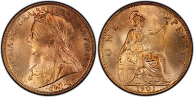 1901 1D S-3961 MS65RB