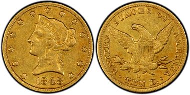 1848-O $10 AU50