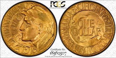 1915-S G$1 Panama-Pacific MS66
