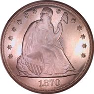 1870 $1 PR64CAM