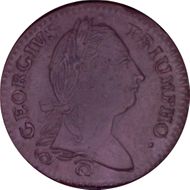 1783 Tkn 1/2P Georgivs Triumpho AU58BN