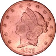 1875 $20 AU55